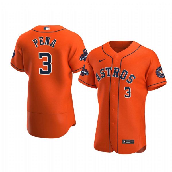 Jeremy Pena Houston Astros Orange 2022 World Series Champions Authentic Jersey - Men's