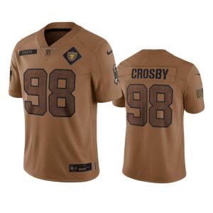 Maxx Crosby Las Vegas Raiders Brown 2023 Salute To Service Limited Jersey