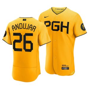 Miguel Andujar Pittsburgh Pirates 2023 City Connect Gold Authentic Jersey