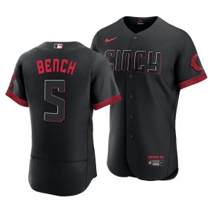 Johnny Bench Cincinnati Reds 2023 City Connect Black Authentic Jersey