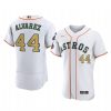 Yordan Alvarez Houston Astros White 2023 Gold Collection Authentic Jersey - Men's