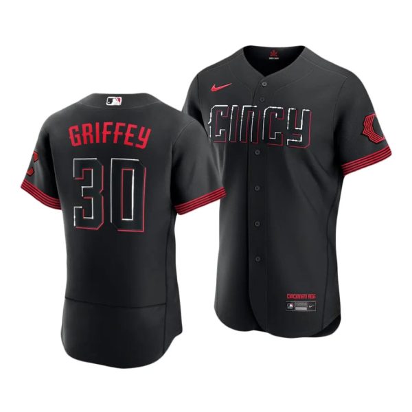 Ken Griffey Jr. Cincinnati Reds 2023 City Connect Black Authentic Jersey