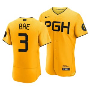 Ji Hwan Bae Pittsburgh Pirates 2023 City Connect Gold Authentic Jersey