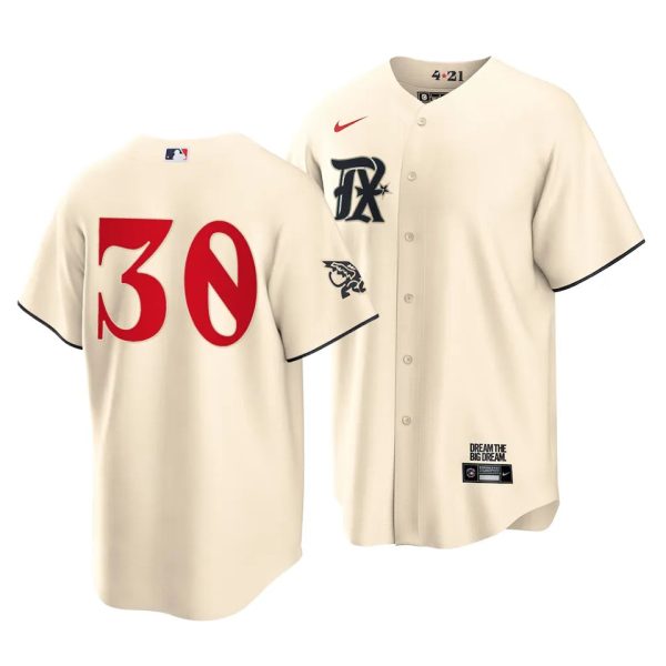 Nathaniel Lowe Rangers 2023 City Connect Cream Replica Jersey