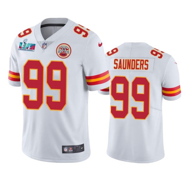 Khalen Saunders Kansas City Chiefs White Super Bowl LVII Vapor Limited Jersey